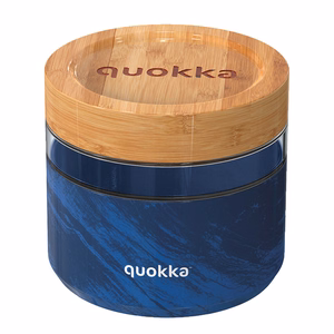 Quokka Deli Food Jar 820 ml borosilikāta stikla pārtikas trauks, koka tekstūras raksts