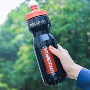 Rockbros 750 ml velosipēda pudele - caurspīdīgi melna ar sarkanu iemuti