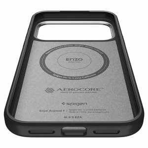 Spigen Enzo Aramid "T" MagSafe viedtālruņa apvalks iPhone 17 Pro - melna un sudraba