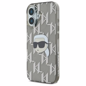 Karl Lagerfeld IML Karl Head Electroplated viedtālruņa apvalks iPhone 16 - melns