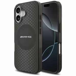 AMG Divslāņu caurspīdīgs grafikas MagSafe viedtālruņa apvalks iPhone 17 - melns