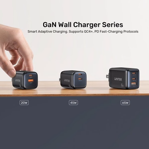 Unitek GaN tīkla lādētājs USB-A un USB-C 20W melns