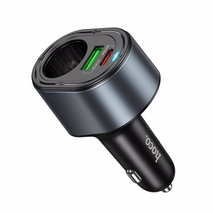 Car charger Hoco USB A + USB C + cigarette lighter PD QC3.0 3A 35W Z56 black