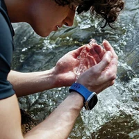 UNIQ siksniņa Stride Apple Watch Series 1/2/3/4/5/6/7/8/9/SE/SE2/Ultra/Ultra 2 42/44/45/49mm FKM gumijas pelēks