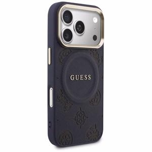Guess Peony Hot Stamp MagSafe чехол iPhone 17 Pro - синий