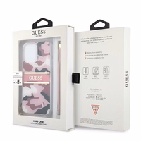 Guess GUHCP13LKCABPI iPhone 13 Pro / 13 6.1" rozā/rozā cietais apvalks Camo Strap Collection