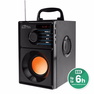 Media-Tech Boombox BT MT3145 V2 – pārnēsājams stereo skaļrunis, 15 W, melns