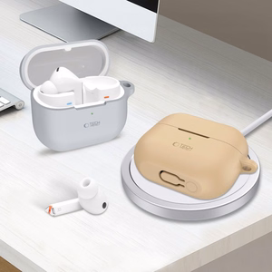 Tech-Protect silikona apvalks ar āķi Samsung Galaxy Buds 3 / 3 Pro - brūna
