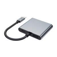 Tech-Protect HB08 4in1 USB-C + USB2.0 + 2 x HDMI 4K 60HZ adapteris - pelēks