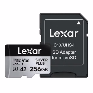 Lexar High-Performance Silver Plus microSDXC atmiņas karte 256 GB + adapteris
