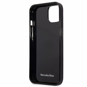 Mercedes viedtālruņa apvalks iPhone 13 mini ar sudraba zvaigžņu rakstu, melns