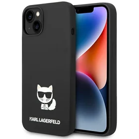 Karl Lagerfeld KLHCP14MSLCTBK iPhone 14 Plus 6.7 "cietais apvalks melns / melns Silikona Choupette Ķermenis