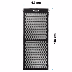 REBEL ACTIVE XL akupresūras paklājs ar spilvenu, 110 x 42 cm, pelēkas adatiņas