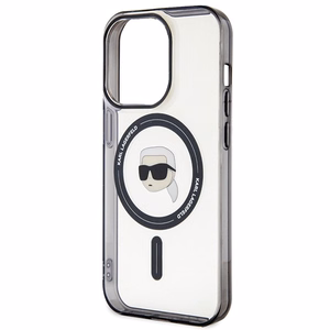 Karl Lagerfeld KLHMP15XHKHNOTK iPhone 15 Pro Max 6.7" caurspīdīgs cietais apvalks IML Karl's Head MagSafe