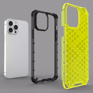 Honeycomb Case armor cover with TPU Bumper for iPhone 13 Pro Max red