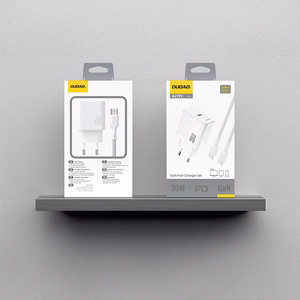 Dudao A27PCEU PD 30W GaN USB-C Wall Lādētājs with USB-C Kabelis - Balts