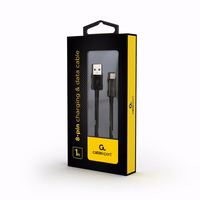 Gembird CC-USB2-AMLM-1M lightning cable melns