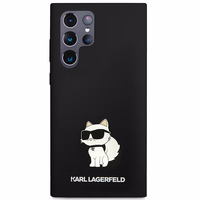 Karl Lagerfeld Silikona Choupette viedtālruņa apvalks Samsung Galaxy S24 Ultra - melns