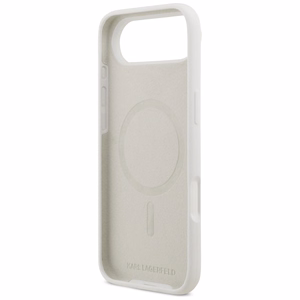 KARL LAGERFELD viedtālruņa apvalks IPHONE 17 Air saderīgs ar Magnētisko KLHMP17MSKIGROH (Silicone W/ KL Sketch & Logo) balts