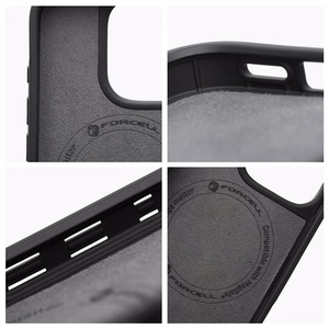Case for iPhone 15 PRO MAX Forcell F-Protect Mirage compatible with Magsafe Military Drop-Test black marble