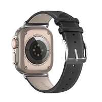 DUX DUCIS siksniņa YS dabīgās ādas Apple Watch 38 / 40 / 41 mm melna