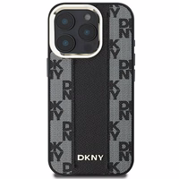 DKNY Rūtainais raksts magnētiskais iPhone 16 Pro viedtālruņa apvalks - melns
