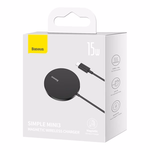 Беспроводное зарядное устройство Baseus Simple Mini 3 15W MagSafe чёрное CCJJ040001