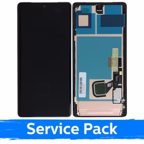 LCD displejs saderīgs ar Google Pixel 7 Pro melns ar rāmi (Service Pack)
