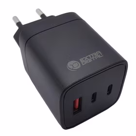 Lādētājs EXTRA DIGITAL GaN 2x USB Type-C, USB Type-A: 65W, PPS
