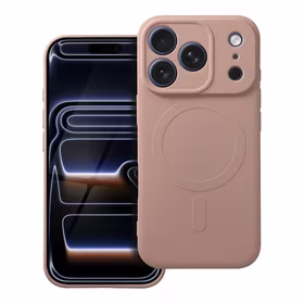 Silikona Magnētiskais viedtālruņa apvalks, savietojams ar MagSafe, iPhone 17 Pro, rozā