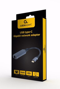 Gembird A-USB3C-LAN-01 klēpjdatora doks/portu replikators USB 3.2 Gen 1 (3.1 Gen 1) Type-C melns, pelēks