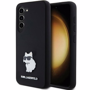 Силиконовый чехол Karl Lagerfeld Choupette Metal Pin для Samsung Galaxy S24 - чёрный