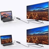 Choetech spraudņa adapteris USB Type C Thunderbolt 3 (40Gbps) - 2x DisplayPort 4K 60Hz melns (HUB-D03)