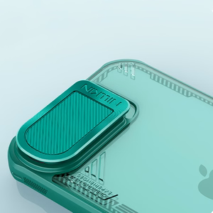 Nillkin Iceblade Prop viedtālruņa apvalks ar objektīva vāciņu un statīvu iPhone 16e - zaļš