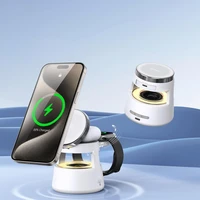 DUZZONA W23 5-in-1 magnētiskā bezvadu uzlādes stacija ar Bluetooth skaļruni