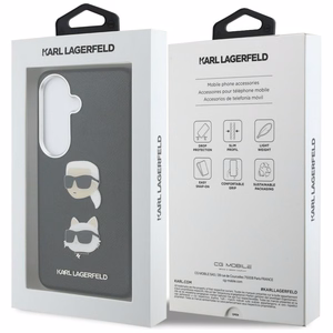 Karl Lagerfeld maciņš Saffiano Double Heads Metal Samsung Galaxy S26 melns