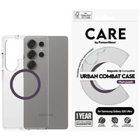 CARE by PanzerGlass Flagship Urban Combat Purple QI viedtālruņa apvalks Samsung Galaxy S25 Ultra - caurspīdīgs