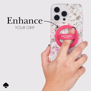 Kate Spade New York Magnetic Loop Grip MagSafe magnētiskais tālruņa turētājs pirkstam, “Pom Pom Pink”