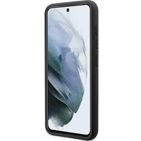 Guess GUHCS23SSLSMK S23 S911 melns/melns cietais apvalks Silikona Vintage Gold Logo