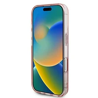 Guess IML Rhinestones Magnētiskais viedtālruņa apvalks iPhone 16 - rozā
