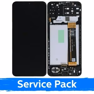 LCD displejs saderīgs ar Samsung M135 M13 4G melns ar rāmi (Service Pack)