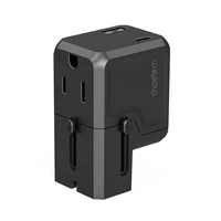 Choetech PD6038 USB-C USB-A PD 20W ceļojumu lādētājs USA EU UK AU - melns