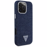 Guess džinsinis trikampio logotips MagSafe iPhone 16 Pro viedtālruņa apvalks (m) - zils (m)