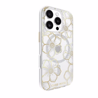 maciņš-Mate Floral Gems MagSafe - maciņš iPhone 16 Pro (zeltains)