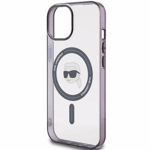 Karl Lagerfeld KLHMP15MHKHNOTK iPhone 15 Plus 6.7" caurspīdīgs cietais apvalks IML Karl's Head MagSafe