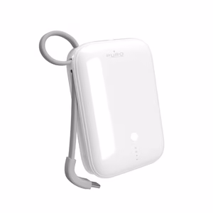 Puro Power Link 10 Plus 10000mAh внешний аккумулятор со встроенным кабелем USB-C – Белый