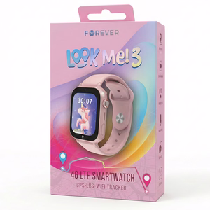 Forever viedpulkstenis ar GPS, WiFi un 4G bērniem Look Me! 3 KW-520 rozā