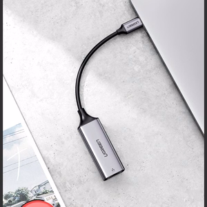 Ugreen ārējais tīkla adapteris RJ45 - USB Type C (1000 Mbps / 1 Gbps) Gigabit Ethernet pelēks (CM199)