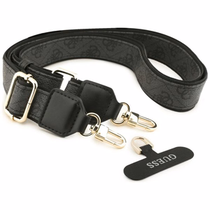 Guess 4G Big Rhinestone Triangle Strap MagSafe maciņš + siksniņa Samsung Galaxy S26 Ultra melns