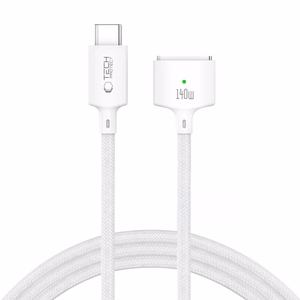 Tech-Protect MMC01 Ultraboost USB-C / MagSafe 3 140W 300cm kabelis, paredzēts MacBook, balts